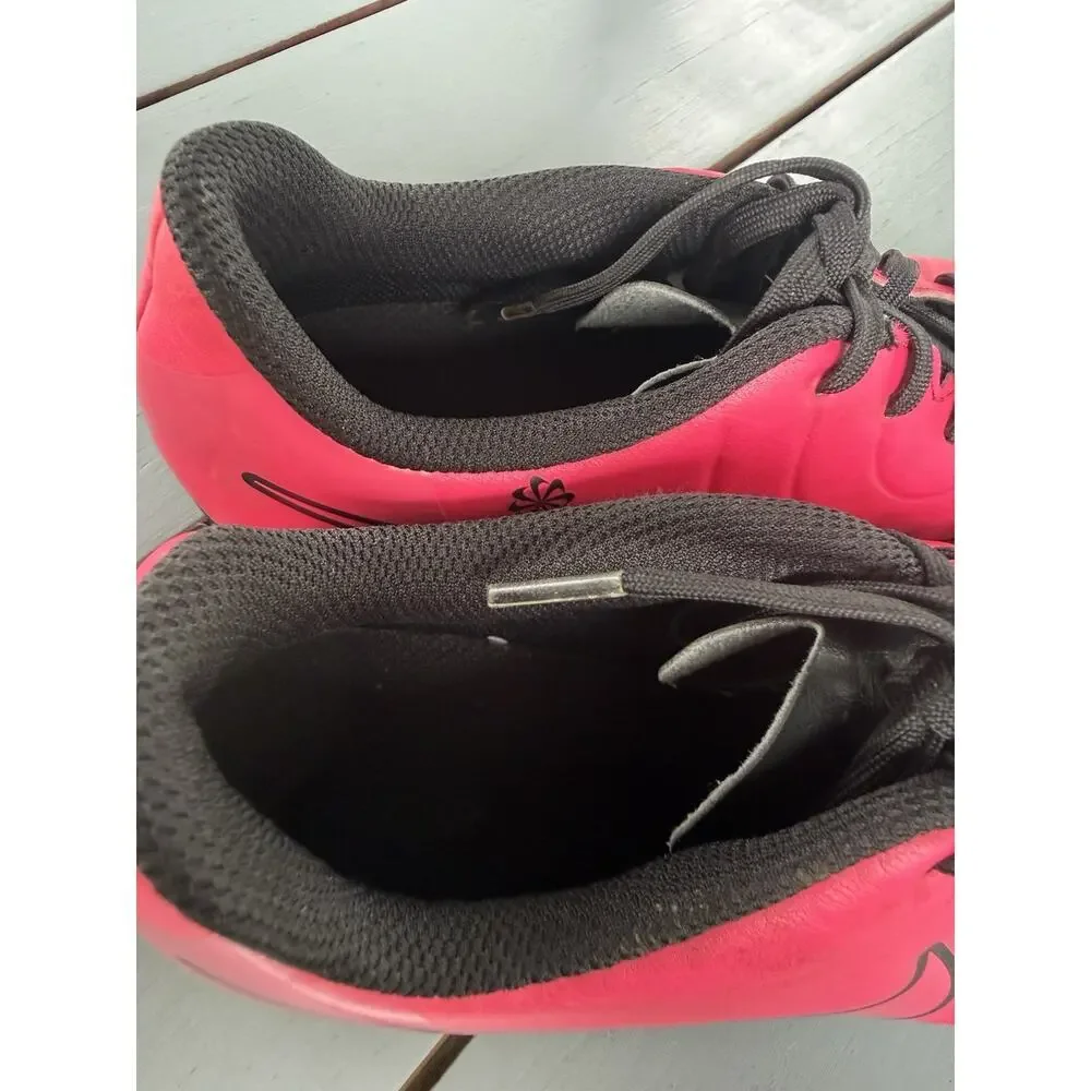 nike tiempo club fg kids youth size 3Y shoes pink athletic soccer cleats